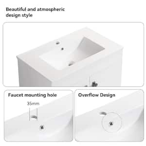 18.30 in. W x 23.60 in. D x 22.80 in. H Freestanding Bath Vanity with Wood Top in White