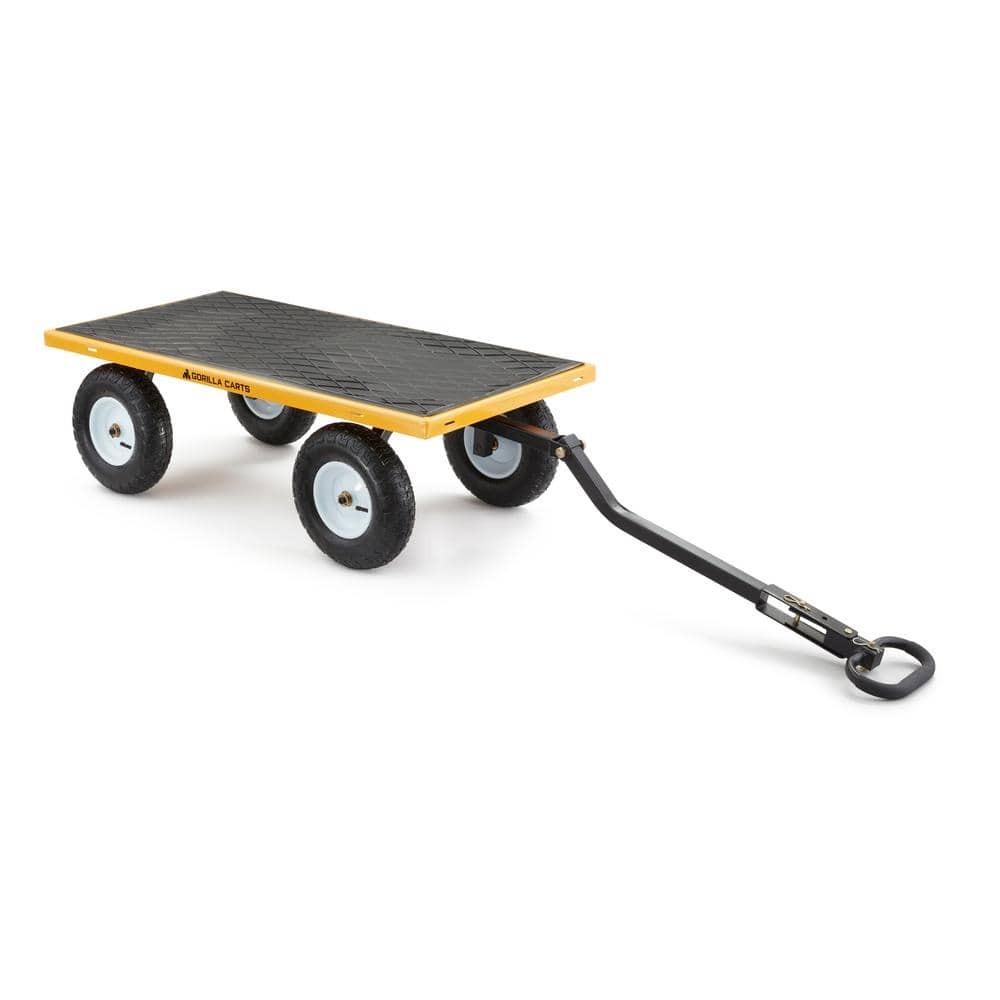 Yellow Heavy Duty Steel Utility Cart with Mesh Bed