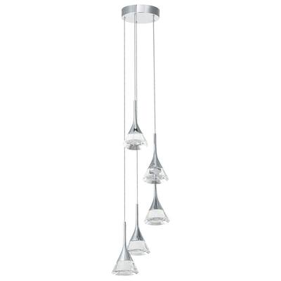 Amalfi 5-Light Integrated LED Chandelier Lighting Fixture with Cone Shades, Polished Chrome