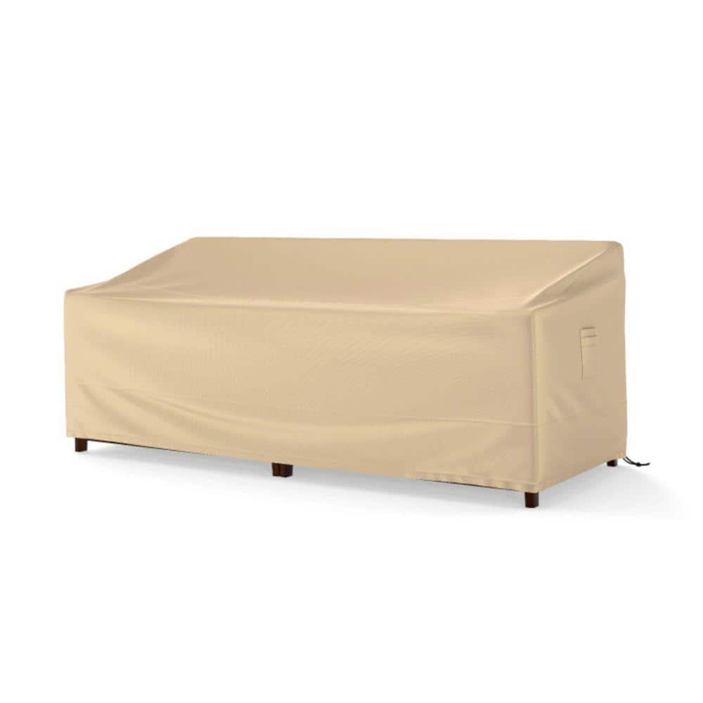 Waterproof Patio Furniture Cover with Padded Handle and Click-Close Straps for Most 3-Seat Sofas