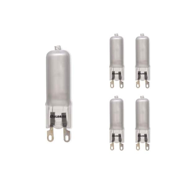 Bulbrite 60-Watt Soft White Light T4 (G9) Bi-Pin Screw Base Dimmable Frost Mini Halogen Light Bulb(5-Pack)
