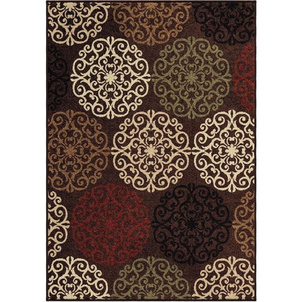 Unbranded Harbridge Brown 8 ft. x 11 ft. Indoor/Outdoor Area Rug