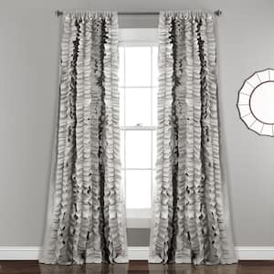 Gray Solid Rod Pocket Room Darkening Curtain - 54 in. W x 84 in. L