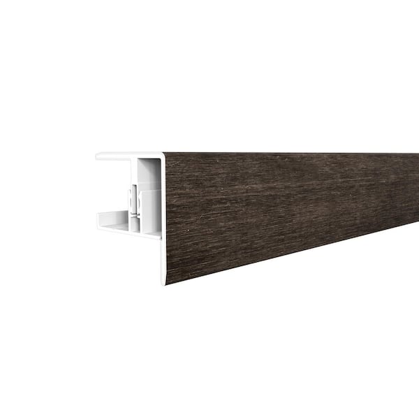 Alusions 2.31 in. x 2 in. x 8 ft. Spanish Walnut Composite Aluminum F Trim Kit  for 1 in. Board