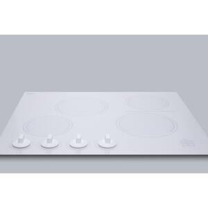 24 in. Radiant Electric Cooktop in White with 4 Elements