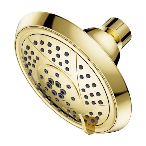Vilbosch 5-Spray Pattern 4.94 in. Wall Mount Wide soaking Adjustable Fixed Shower Head in Polished Brass