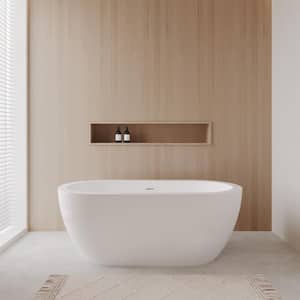 Soho 59.75 in. Acrylic Flatbottom Bathtub in White with Shiny White Trim