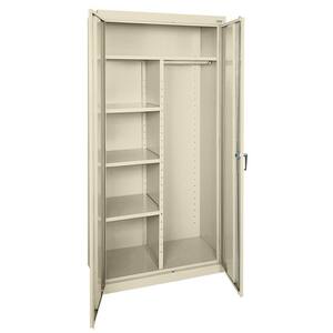Classic Series Steel Combination Cabinet with Adjustable Shelves in Putty (72 in. H x 36 in. W x 18 in. D)