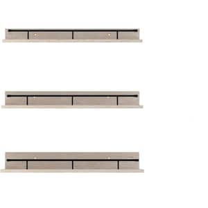 16 in. W x 4 in. D Beige Decorative Wall Shelf, Floating Shelves (Set of 3) in Different Sizes