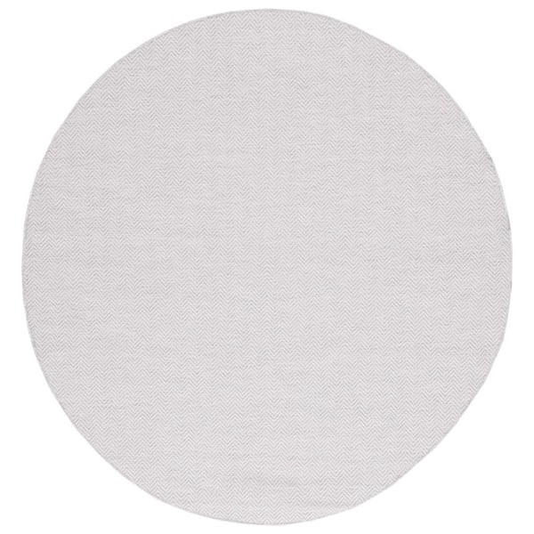 SAFAVIEH Hampton Ivory/Multi 3 ft. Round Chevron Indoor/Outdoor Area Rug