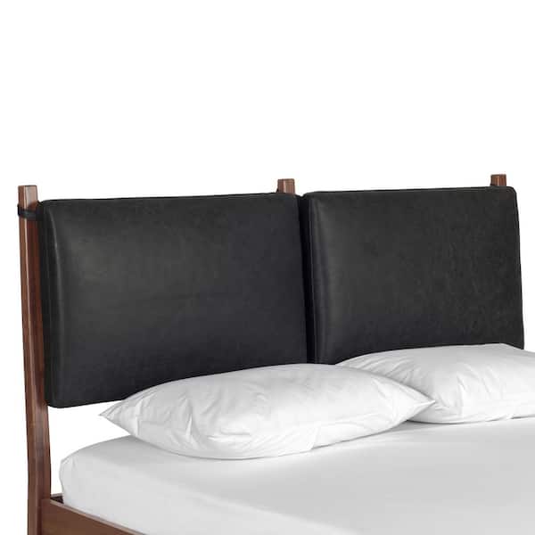 Poly and Bark Truro Queen Bed Headboard Cushion Set in Onyx Black