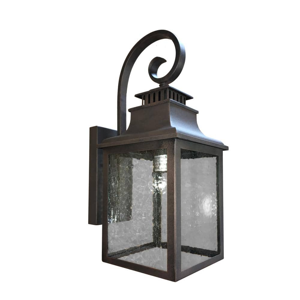  Morgan 1-Light Rustic Bronze Outdoor Wall Lantern Sconce