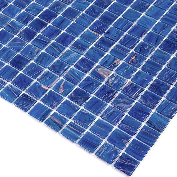 Celestial Glossy Azure Blue 12 in. x 12 in. Glass Mosaic Wall and Floor Tile (20 sq. ft./case) (20-pack)