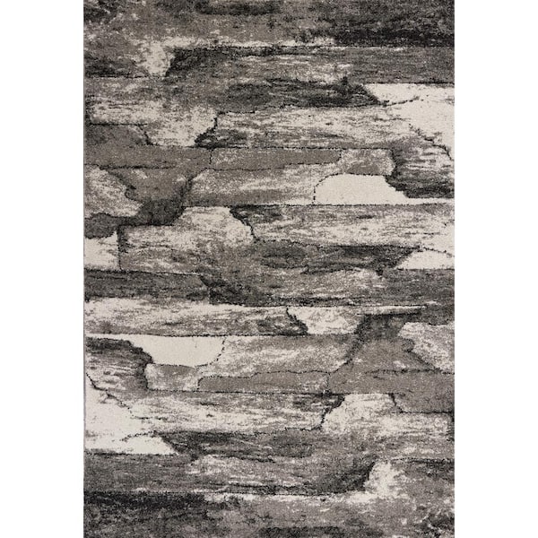 MILLERTON HOME Rue Charcoal Brick 3 ft. x 5 ft. Geometric Moroccan Area Rug