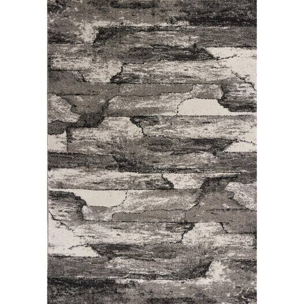 Rue Charcoal Brick 8 ft. x 10 ft. Geometric Moroccan Area Rug