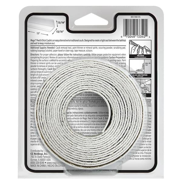1 Pack Tape Caulk Strip,Wide PVC Waterproof Self Adhesive Tape for Bathtub Bathroom Shower Toilet Kitchen and Wall Sealing Protector, White, Size