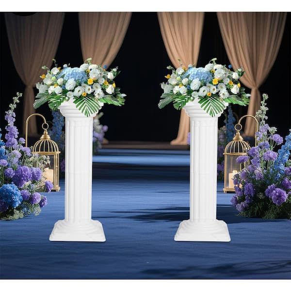 YIYIBYUS White Elegant Wedding Roman Decorative Column Flower Pot