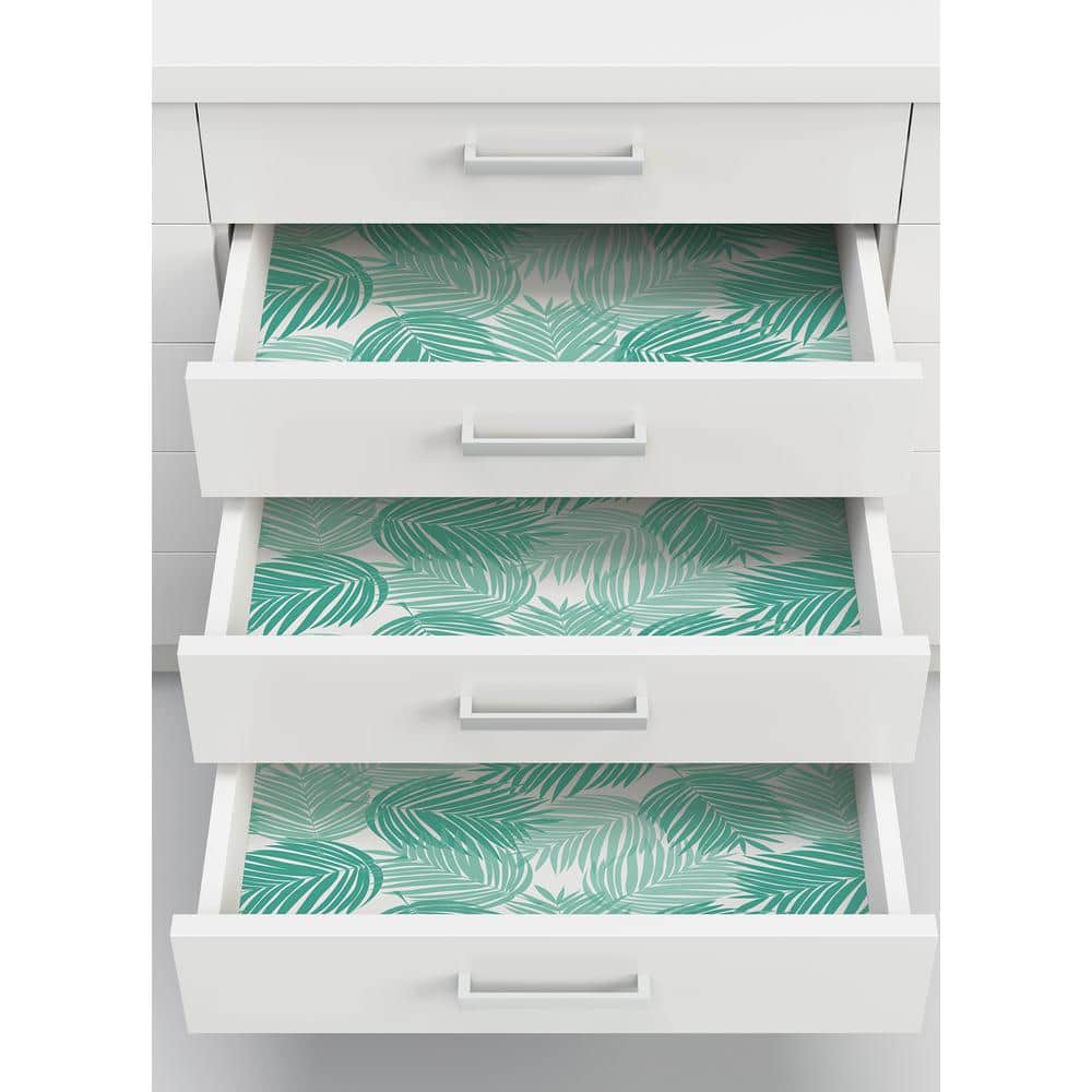 Tropical Teal Palm Leaf Peel and Stick Wallpaper
