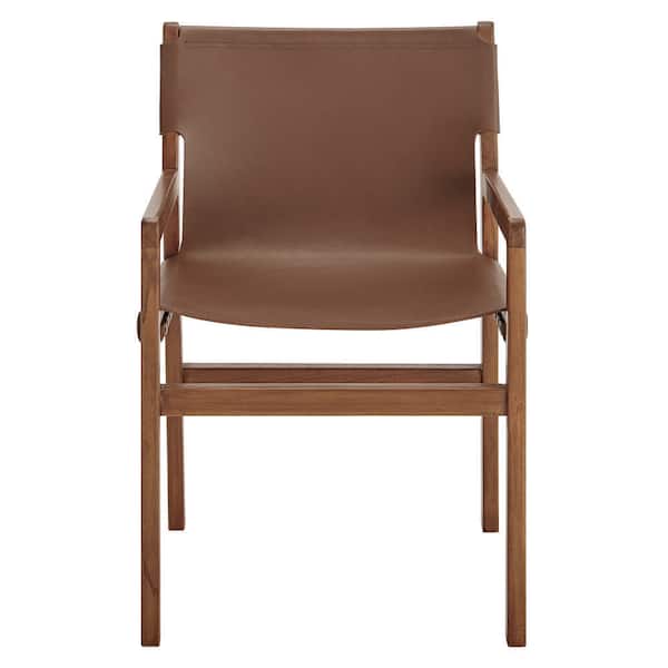 Modway Sonora Leather Chair in Nutmeg Brown – Mid Century Modern