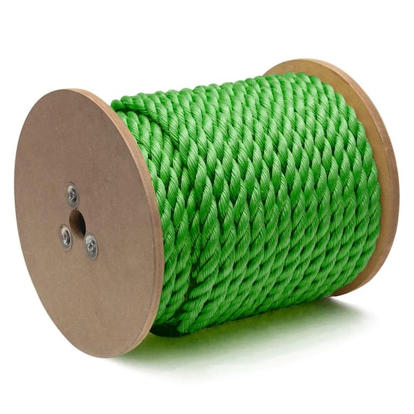 KingCord 3/4 in. x 150 ft. Polypropylene Twisted Rope 3-Strand, Green  310691 - The Home Depot