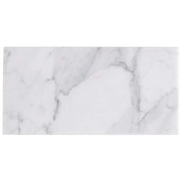 Ivy Hill Tile White Carrara 3 in. x 6 in. x 9mm Polished Marble Subway Tile (40 pieces / 5 sq. ft. / box)