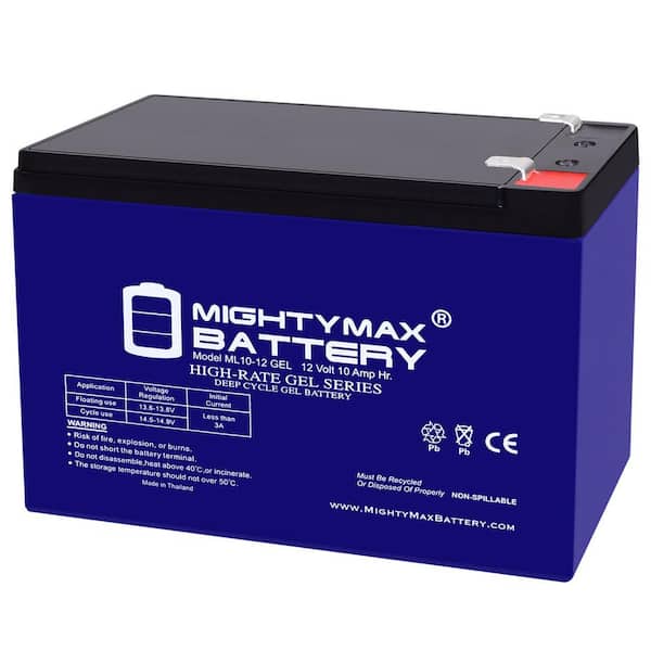 MIGHTY MAX BATTERY 12V 10AH GEL F2 Replacement Battery Compatible with APC Smart-UPS XL 2200 SUA2200RMXL3U