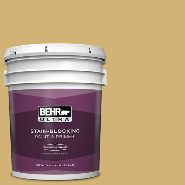 BEHR ULTRA 5 gal. #M320-5 Dried Chamomile Extra Durable Eggshell Enamel Interior Paint & Primer