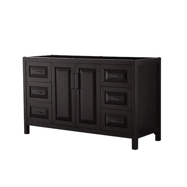 Wyndham Collection Daria 59 in. W x 21.5 in. D x 35 in. H Single Bath Vanity Cabinet without Top in Dark Espresso