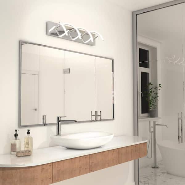 Artika DNA 27 in. 1-Light Chrome Modern Integrated LED Vanity Light Bar for Bathroom