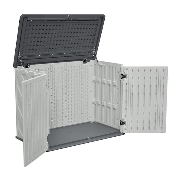 52.3 in. W x 29.7 in. D x 38.9 in. H White Thick HDEP Plastic Outdoor Storage Cabinet, All Weather Tool Organizer