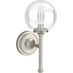 Bellera 1 Light Brushed Nickel Indoor Wall Sconce with Globular Glass Shade, UL Listed