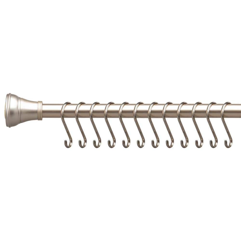 Rustproof Brushed Nickel Zinc Shower Curtain Hooks, Set of 12