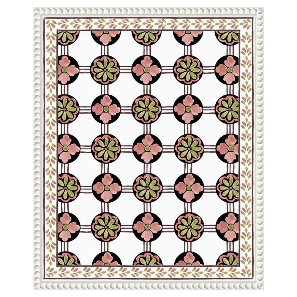 Cubicles II Abstract Floral Canvas Print with White Frame
