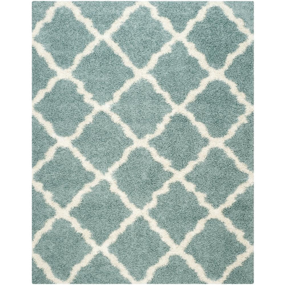 Dallas Shag Light Blue/Ivory 8 ft. x 10 ft. Geometric Area Rug price history on PriceWatchPro