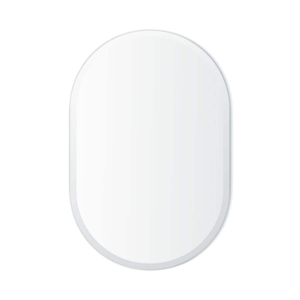 Elegant Beveled Edge Frameless Oval Vanity Mirror 24"x36"