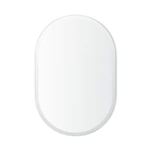 24 in. W x 36 in. H Single Frameless Contemporary Oval Beveled Edge Bathroom Vanity Mirror