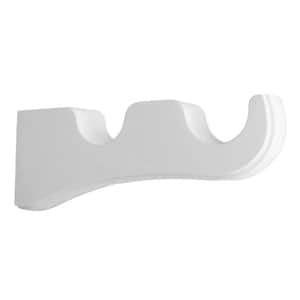 Mix And Match White Wood Double 7 in. Projection Curtain Rod Bracket (Set of 2)