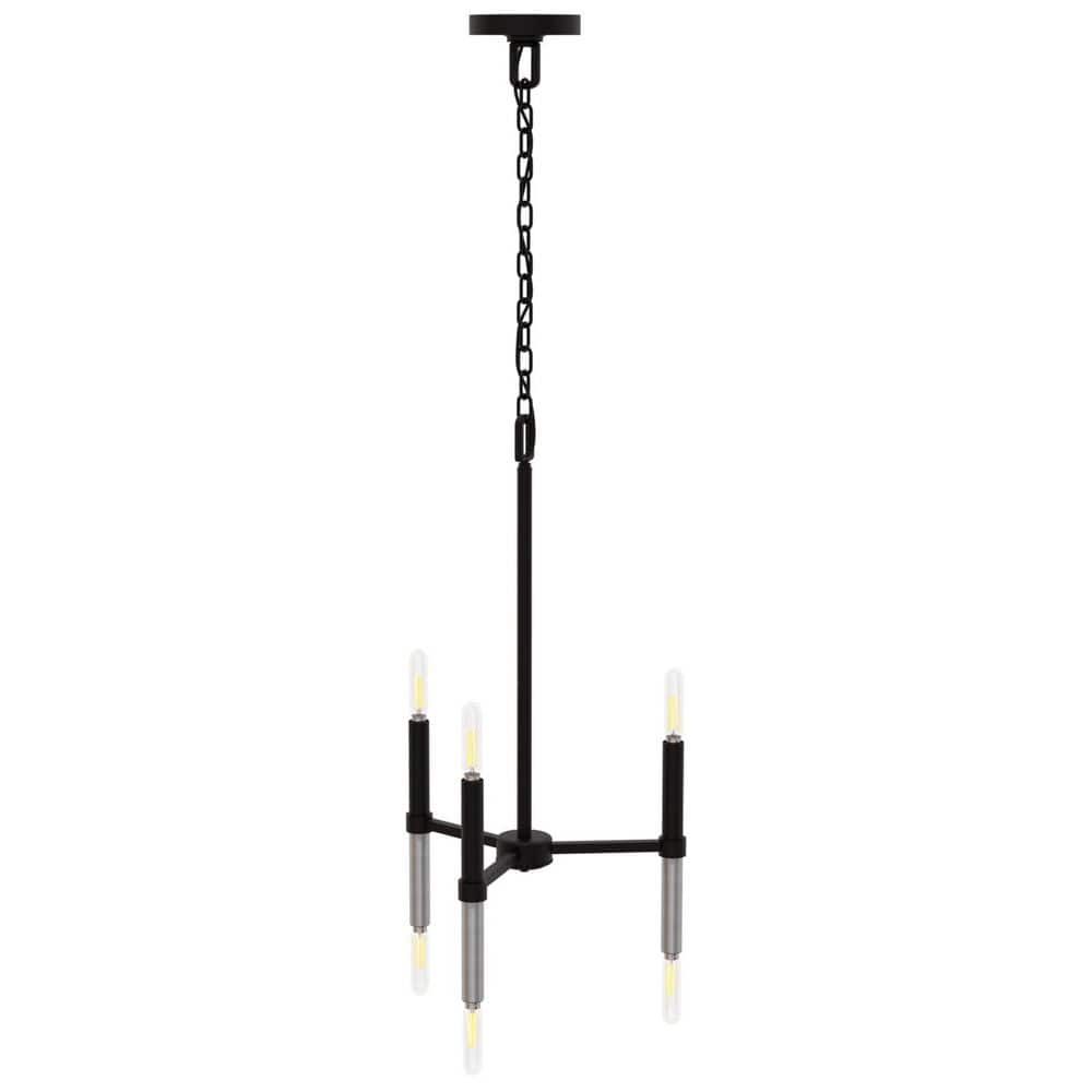 Bastone 6-Light Black Brushed Nickel Modern Indoor Decorative Up/Down Chandelier Fixture with E12 Bulbs, Not Included price history on PriceWatchPro