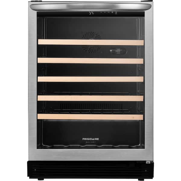 Gallery 23.4in Single Zone 57-Wine Bottle Beverage & Wine Cooler in Stainless Steel