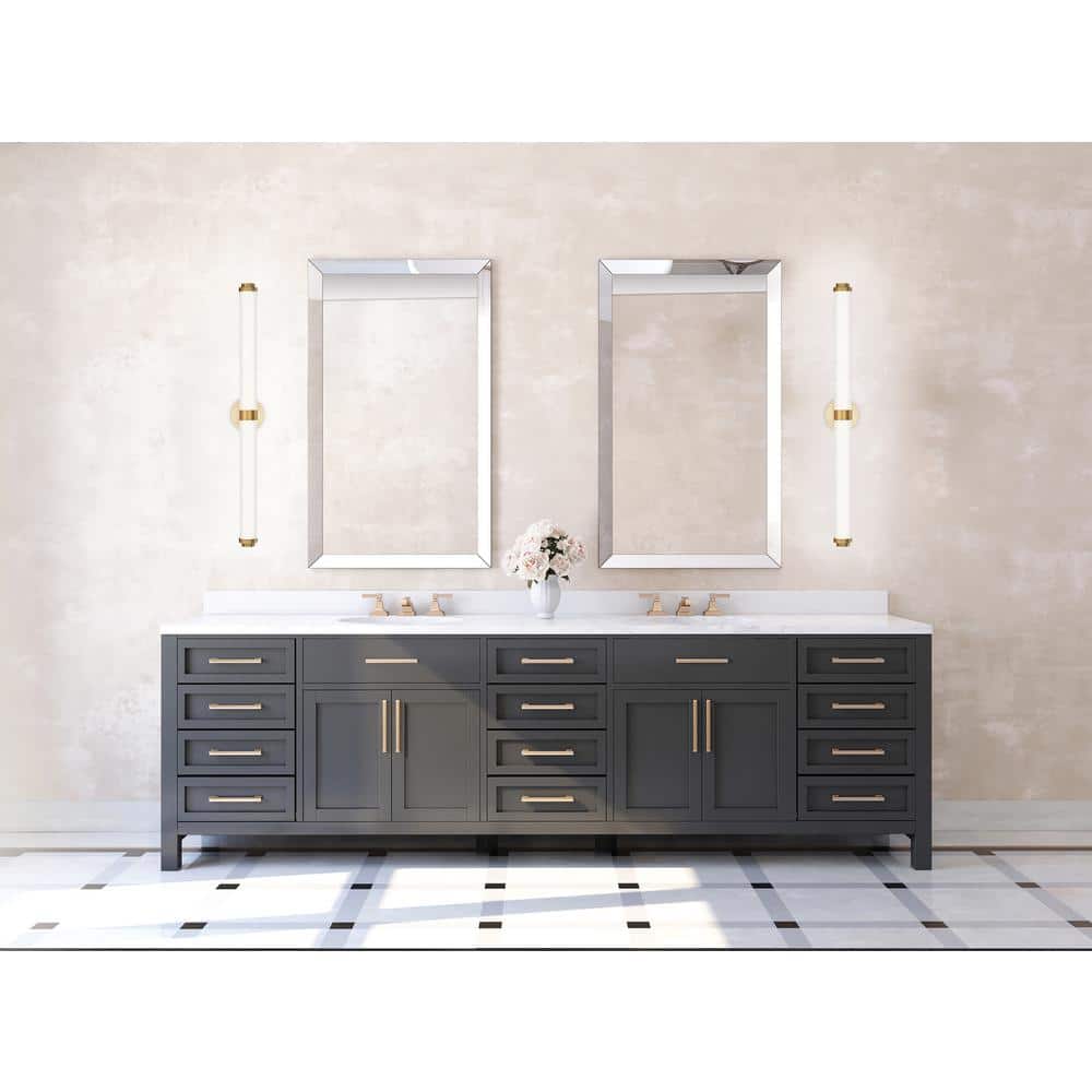 Aqua Elegance Brushed Gold LED Vanity Light - 37.25"
