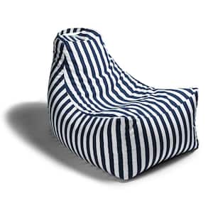 Juniper Navy Stripes Outdoor Bean Bag Patio Lawn Chair