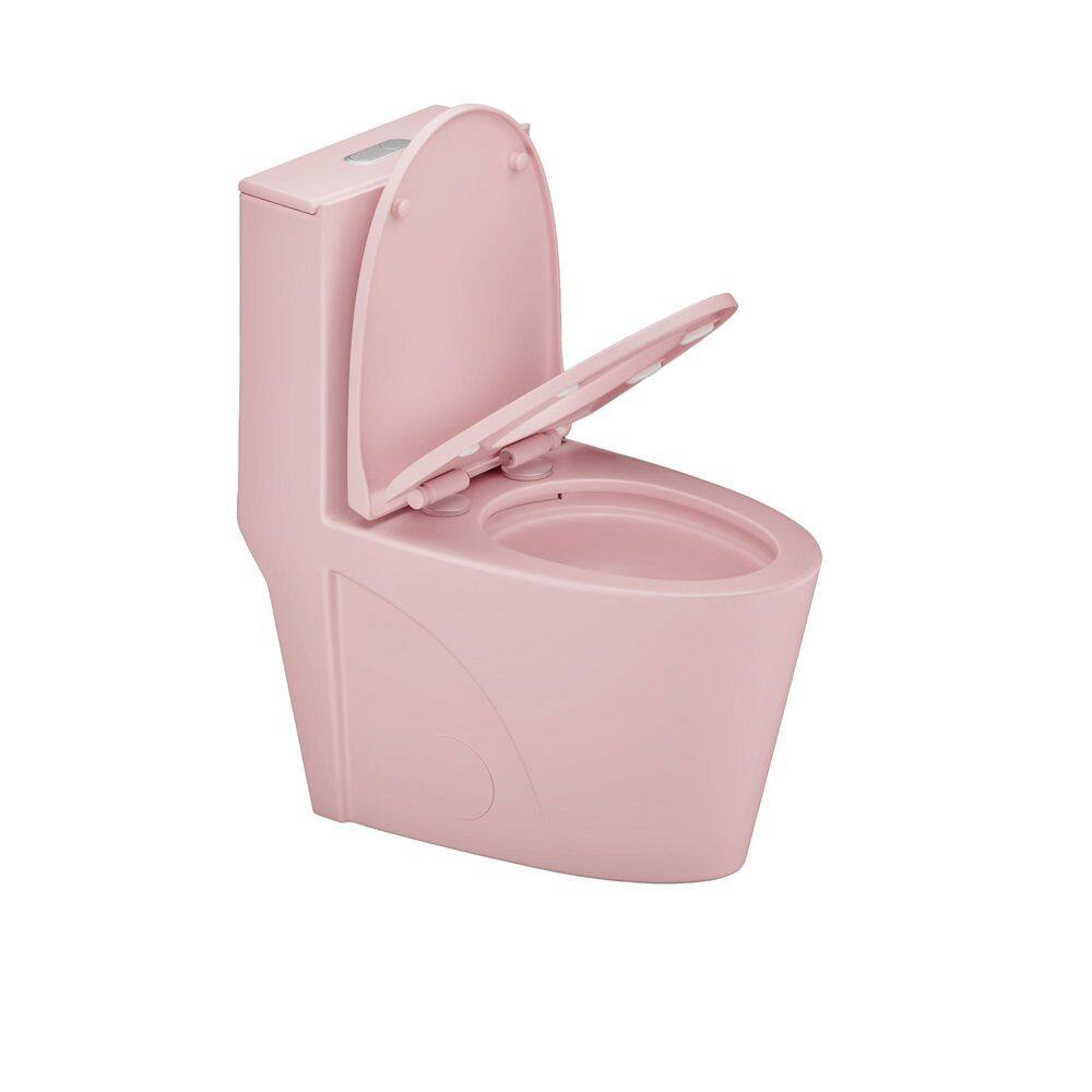 1-Piece Toilet 1.1 GPF/1.6 GPF Dual Flush Elongated Toilet with Quiet Soft Close Seat in Light Pink price history on PriceWatchPro