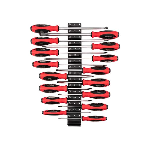 Slotted Screwdriver Set with Modular Organizers-4,8 in. Shanks, 16-Piece (3-14 mm)