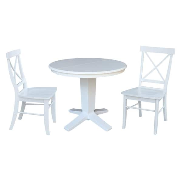 International Concepts Aria White 3-Piecec Set 36 x 48 in. Oval Solid ...