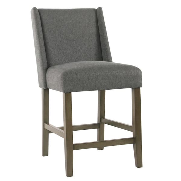 Homepop Dinah Pewter Upholstery 26 in. Counter Height Bar Stool K7701 ...