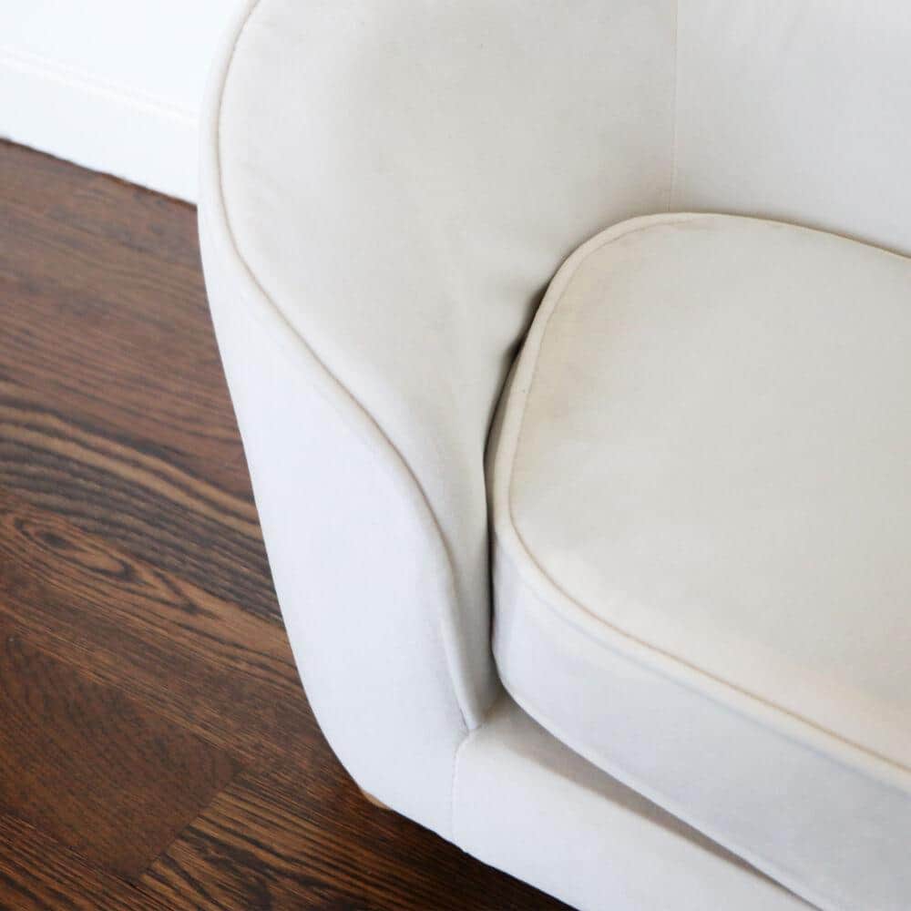 Cream Faux-Velvet Elevated Pet Sofa for Small Pets