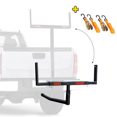2-in-1 Design Pickup Truck Bed Extender with Ratchet Straps Can Hold up to 750 lbs.