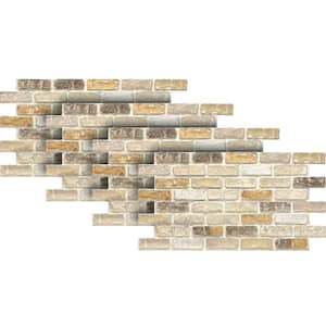 Pacific Creme 24 in. x 46-3/8 in. x 3/4 in. Faux Used Brick Panel (4-Pack)