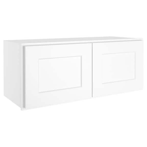 HOMEIBRO Newport Shaker Dove Ready to Assemble Wall Cabinet with 2-Doors (30 in. W x 18 in. D x 12 in. H.)