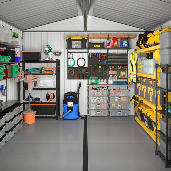 VIWAT 7.4 ft. W x 7.4 ft. D Metal Outdoor Storage Shed with Floor